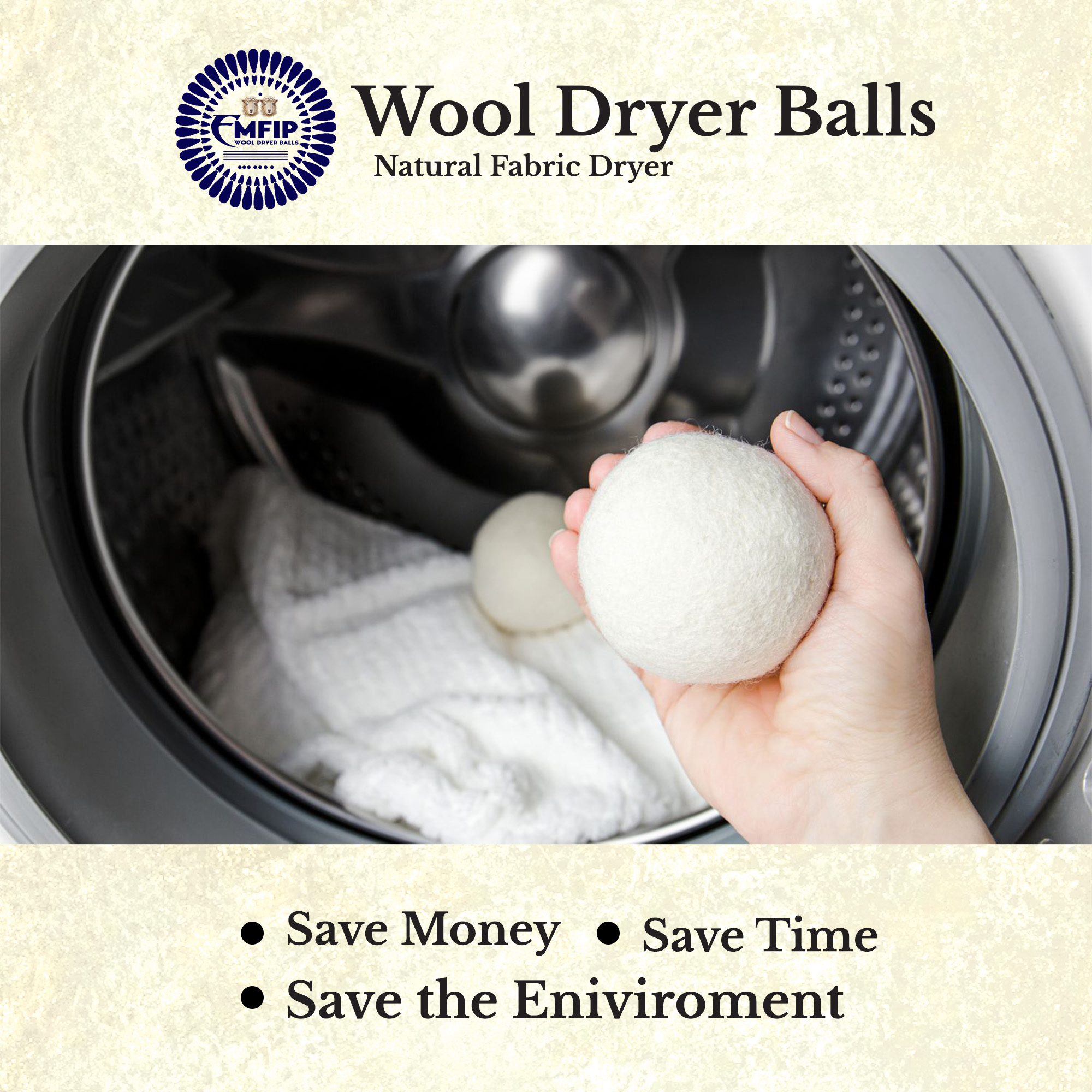 Wool dryer balls in action